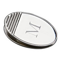 Nickel Finish Oval Magnetic Paper Clip - Screen Imprint